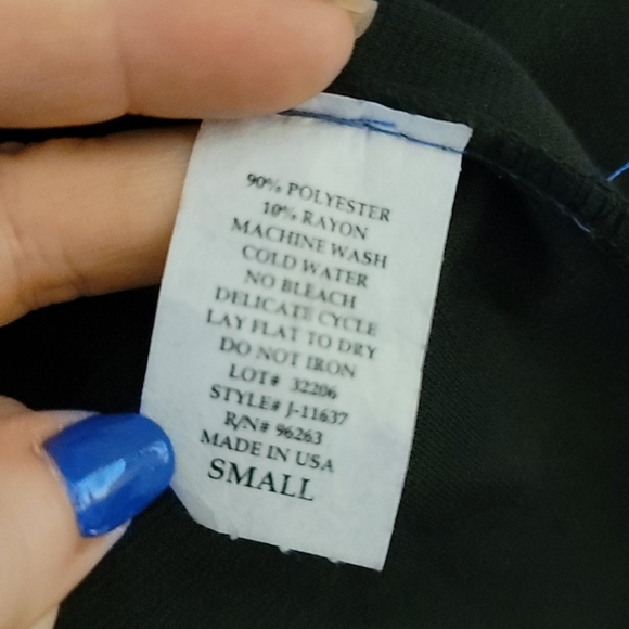 American City Wear Blue & Black Peplum Dress Small - Picture 7 of 7